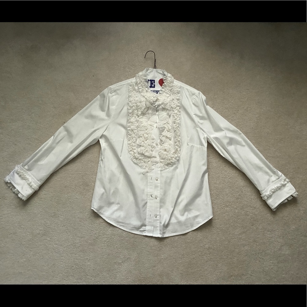 Thomas Mason x J. Crew Frilly White Button Down
